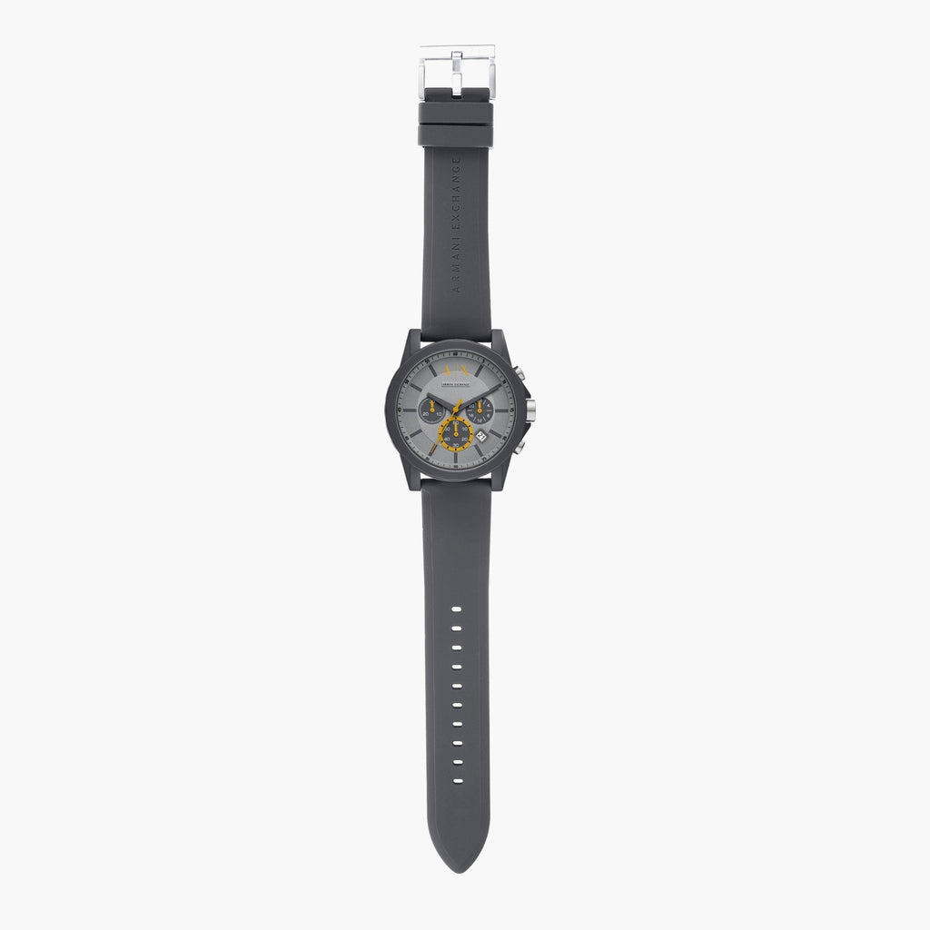 Armani Exchange Outerbanks AX7123 Men's Chronograph Watch – Grey Dial with Grey Silicone Strap