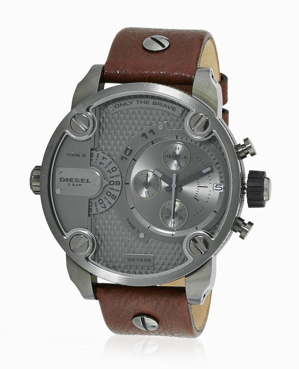 Diesel DZ7258 Little Daddy SBA Men's Watch – Grey Dial & Brown Leather Strap