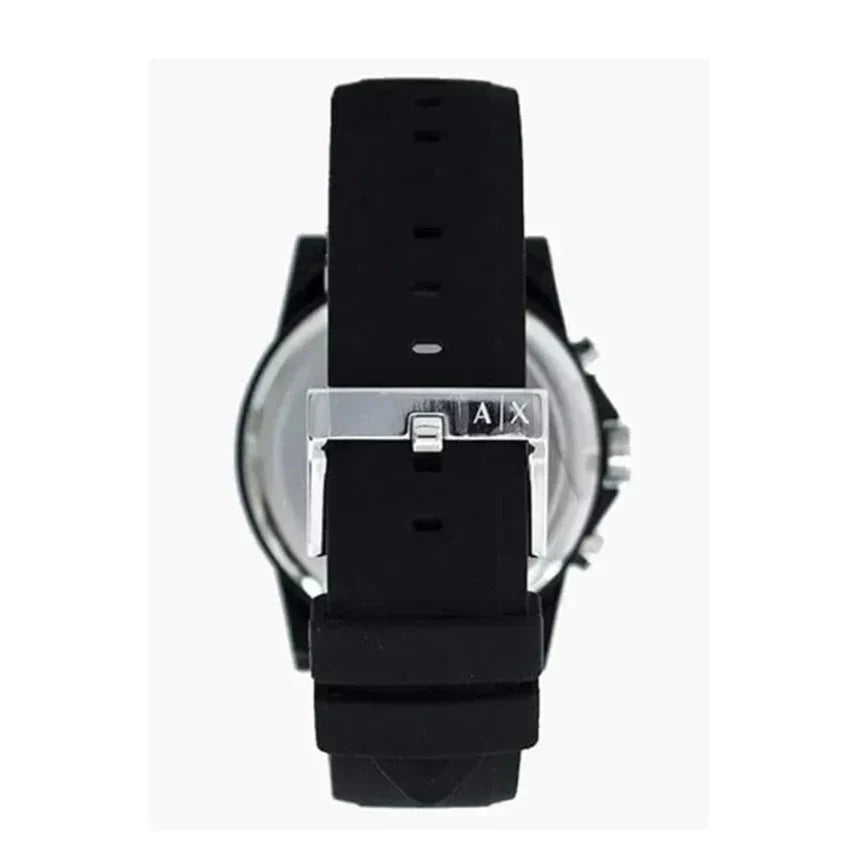Armani Exchange Outerbanks AX1326 Men's Chronograph Watch – Black Dial with Black Silicone Strap