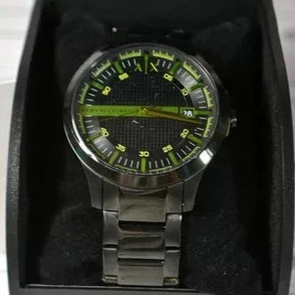 Armani Exchange Hampton AX2407 Men's Watch – Sleek Black Dial with Black Stainless Steel Bracelet