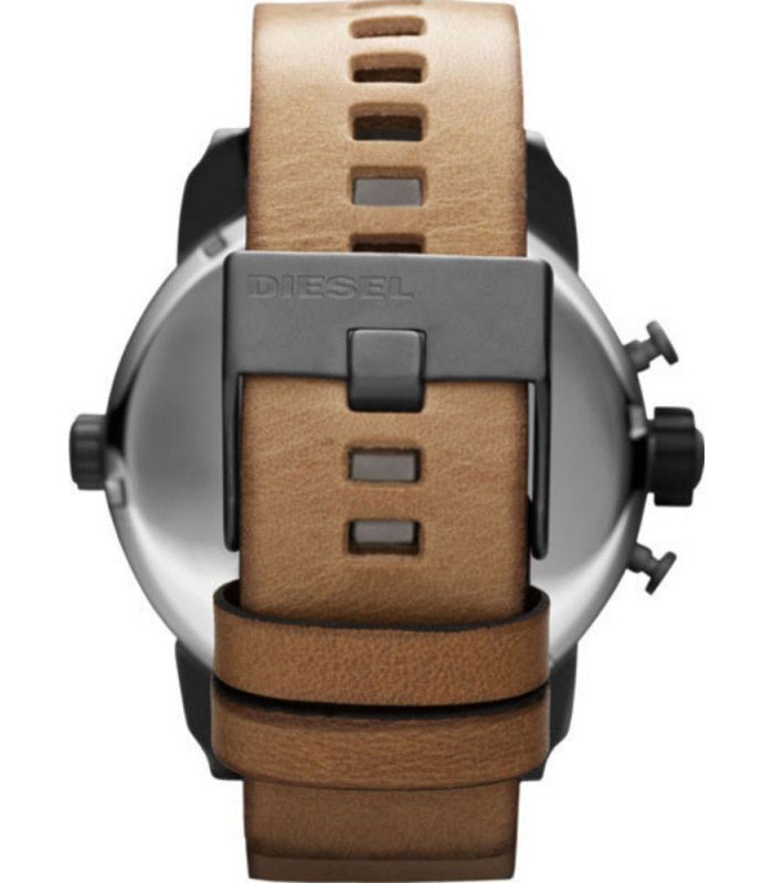 Diesel DZ7269 SBA Dual Time Chronograph Men's Watch – White Dial & Brown Leather Strap