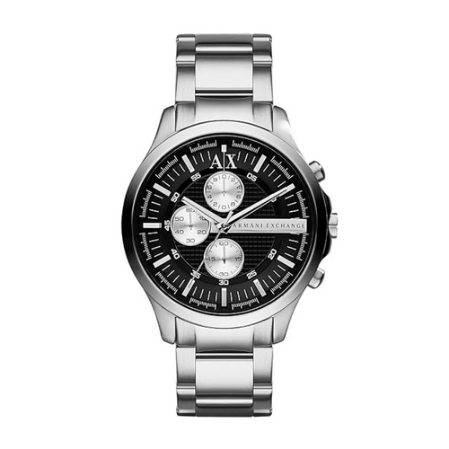 Armani Exchange Hampton AX2152 Men's Chronograph Watch – Black Dial with Silver Stainless Steel Strap