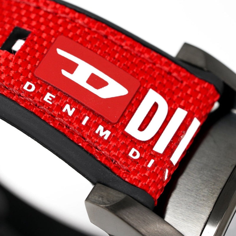 Diesel DZ7423 Mr. Daddy 2.0 Chronograph Men's Watch – Grey Dial & Red Rubber Strap